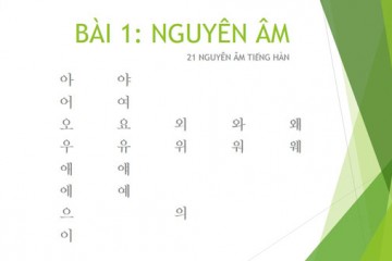 Tiếng Hàn nhập môn: Tìm hiểu bảng nguyên âm tiếng Hàn