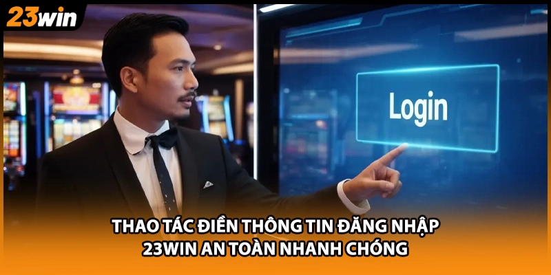 Thao tác điền thông tin đăng nhập 23WIN an toàn nhanh chóng